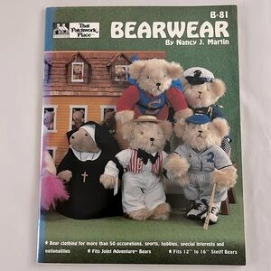 NWT BEARWEAR Teddy Bear Costumes Patterns 50 Occupations Steiff Clothes